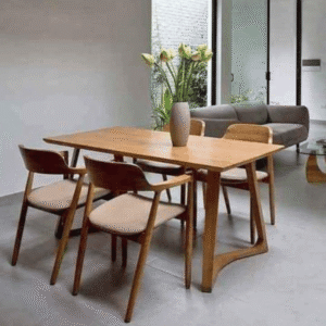 1+4DINING TABLE SET/dining table Hiroshima chair combination cafe reception negotiation table（Walnut wood）
