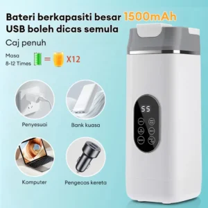 CkeyiN Portable Juicer Blender 12 Blades Mini Juice Mixer Fruit Extractor with LCD Display Typce-C Charging Juicer Cup